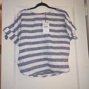 NWT Blue And White Tee Size Medium
